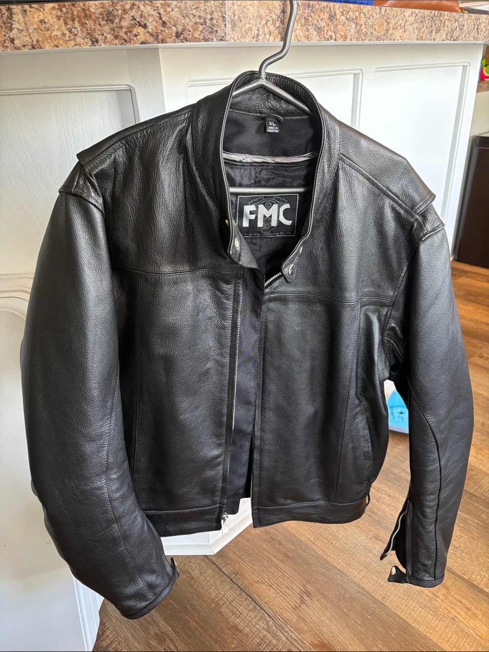 FMC Men's Black Leather Biker Jacket